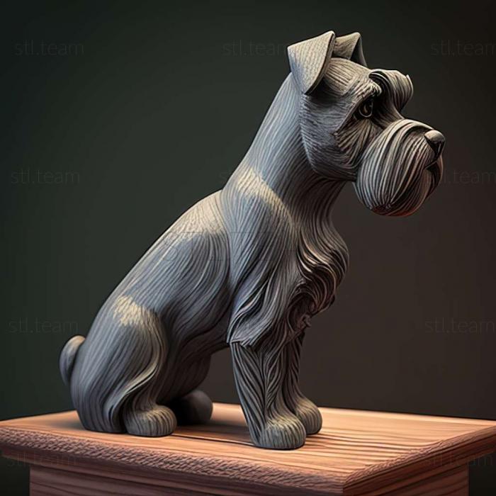 3D model Zwergschnauzer dog (STL)